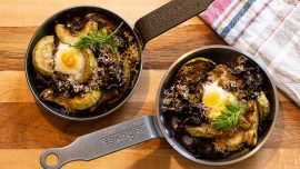 Zucchini och trattisar i en italiensk smårätt