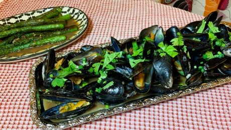kinesiska ångkokta musslor
